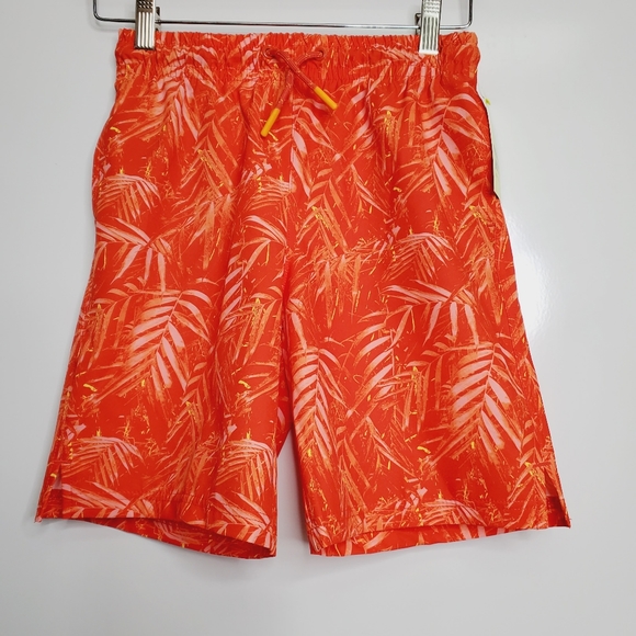 NWT ALL IN MOTION Orange Hybrid Board Shorts Size Medium 8 - 10 Swimming Trunks - Picture 1 of 4